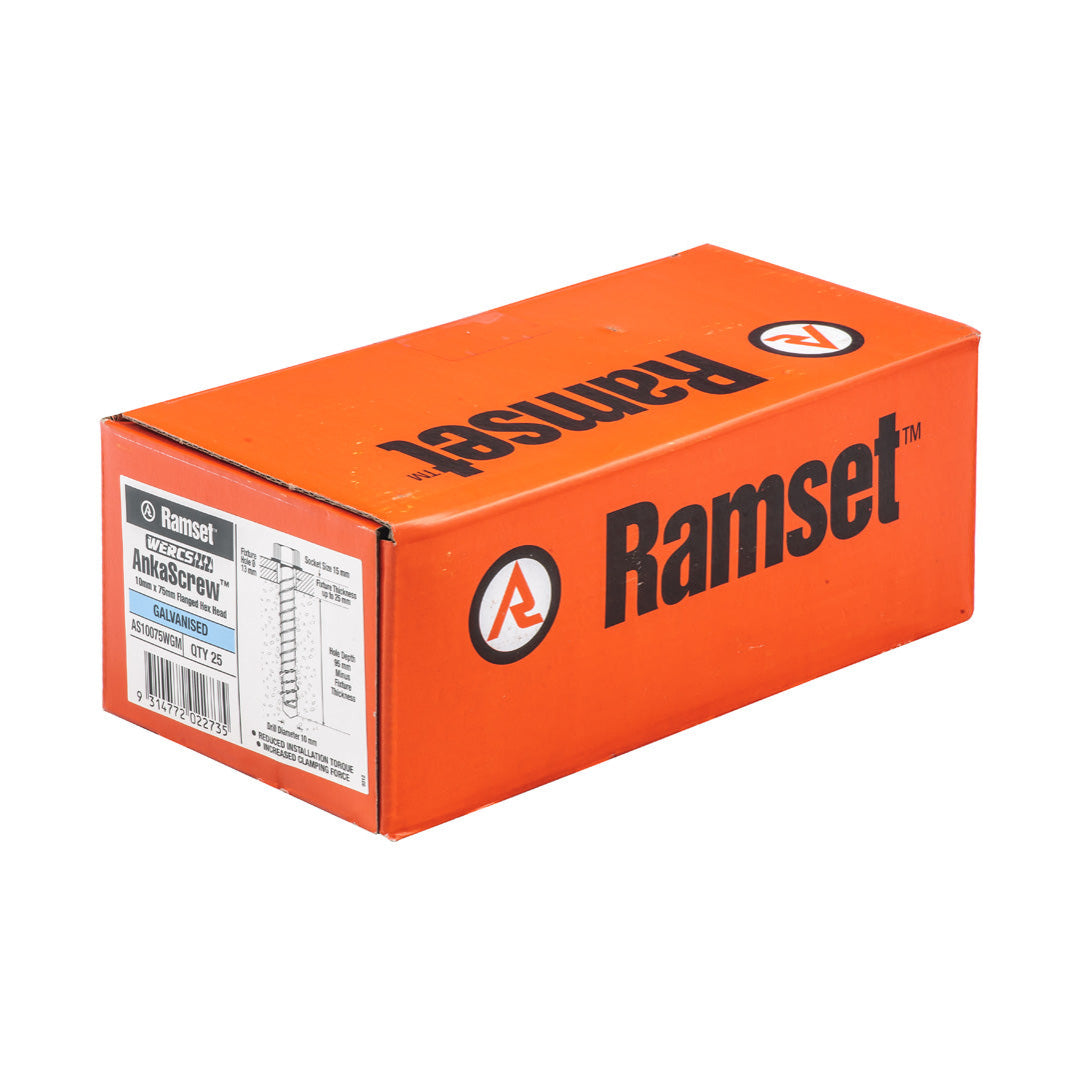 Ramset WERCS™ 10x75mm AnkaScrew™ Screw-in Anchor - 25 Pack