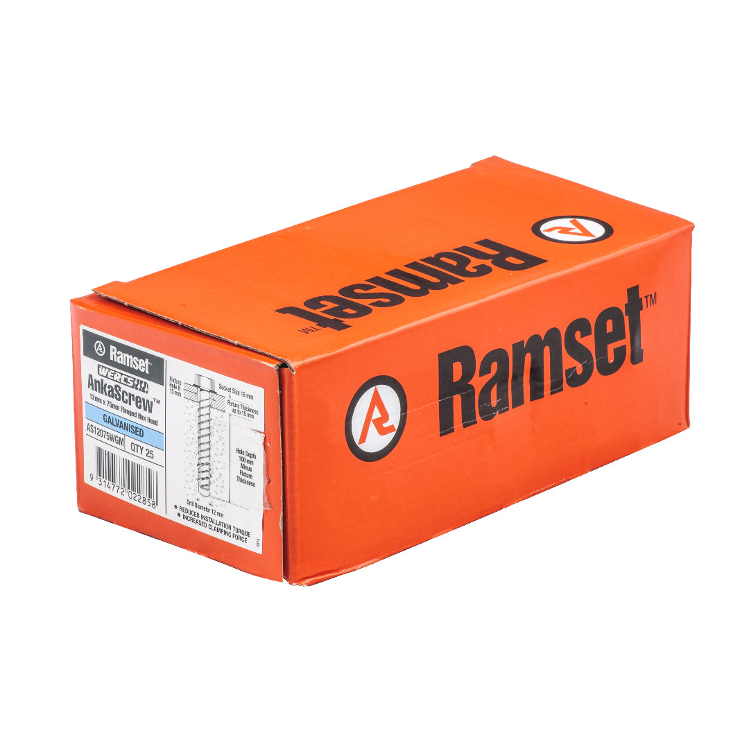 Ramset WERCS™ 12x75mm AnkaScrew™ Screw-in Anchor - 25 Pack